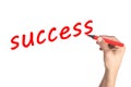 Hand writing word Success on transparent Royalty Free Stock Photo