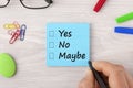 Yes No Maybe check boxes Royalty Free Stock Photo