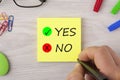 YES or NO writing on note concept Royalty Free Stock Photo