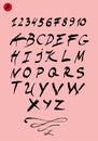 Hand written alphabet vector Royalty Free Stock Photo