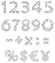 Hand written checkered numbers Royalty Free Stock Photo