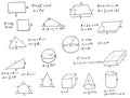 Hand Written Geometry Formulas Royalty Free Stock Photo