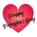 Hand written happy valentines day on gradient red heart