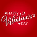 Hand written Happy Valentines day, vector illustration Royalty Free Stock Photo