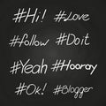 Hand written hashtags