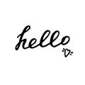 Hand written hello word. Hand drawn lettering