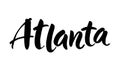Hand written isolated city of Atlanta text, capital of Georgia. Vector hand lettered brush calligraphy phrase or sign. Royalty Free Stock Photo