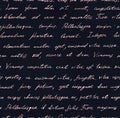 Hand written letter - seamless text Lorem ipsum. Repeating pattern