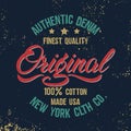Hand written lettering label.Apparel design for tee print