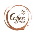 Hand written lettering with phrase Coffee Time