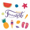 Happy Ferragosto quote in Italian Royalty Free Stock Photo