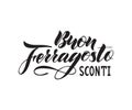 Hand written lettering quote Happy Buon Ferragosto Sale sconti , italian language. Royalty Free Stock Photo