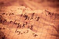 Hand written mathematical formulas Royalty Free Stock Photo