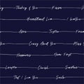 Hand written meaning of love typo in horizontal striped seamless pattern EPS10.Design for fashion,fbric,web,wallpaper,wrappign and