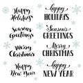 Happy holidays phrases Royalty Free Stock Photo