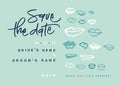 Hand-written Save the Date with kisses