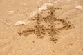 Hand written sign of American dollar being washed away by a wave Royalty Free Stock Photo