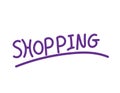 The word shopping on white background