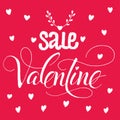 Hand-written Valentine sale template