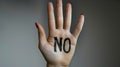 A Firm Hand Saying No.AI generated image Royalty Free Stock Photo