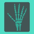 Hand X-ray flat icon, medicine and healthcare