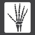 Hand X-ray glyph icon, medicine and healthcare