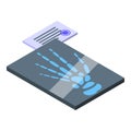 Hand xray image icon isometric vector. Body radiology