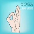 Hand in yoga mudra. Gyan-Mudra Royalty Free Stock Photo