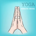 Hand in yoga mudra. Namaste-Mudra Royalty Free Stock Photo