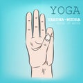 Hand in yoga mudra. Varuna-Mudra Royalty Free Stock Photo