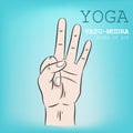 Hand in yoga mudra. Vayu-Mudra