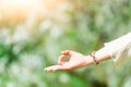 Hand in yoga positions Royalty Free Stock Photo