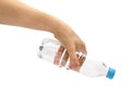 Hand of young girl holding water bottle Royalty Free Stock Photo