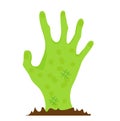 Hand zombie icon flat style. Isolated on white background. Vector illustration.