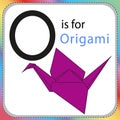 Pictures for kids to Learn Alphabet - O is for Origami Royalty Free Stock Photo
