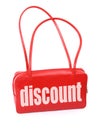 Handbag with discount sign Royalty Free Stock Photo