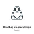 Handbag elegant design outline vector icon. Thin line black handbag elegant design icon, flat vector simple element illustration Royalty Free Stock Photo