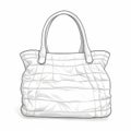 Contoured Shading White Quilted Tote With Straps Illustration