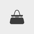 Handbag icon in a flat design in black color. Vector illustration eps10 Royalty Free Stock Photo