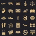 Handbag icons set, simple style