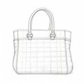 Aggressive Quilting: Hand-drawn White Handbag With Precisionist Lines