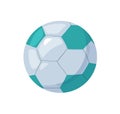 Handball ball for playing sports game. Realistic bicolor leather sphere icon. Colored flat vector illustration isolated