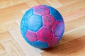 Handball Ball on Wooden a Parquet Floor Royalty Free Stock Photo