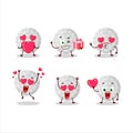 Handball cartoon character with love cute emoticon Royalty Free Stock Photo