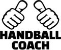 Handball coach with thumbs. T-Shirt design.