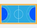 Handball and futsal field court vector illustration