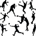 Handball player silhouette vector