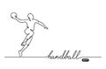 Handball player. Vector minimalistic banner.