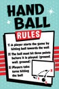 Handball Directions Sign for School Playgrounds, Wall Ball Rules Poster, Recess Signs for Schools