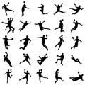 Handball Silhouette set Royalty Free Stock Photo